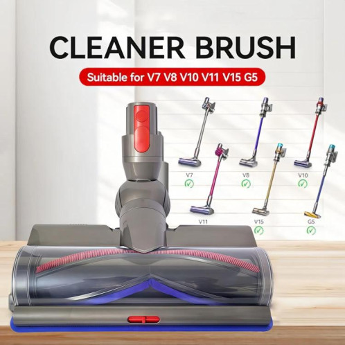 Brosse d'aspiration réglable pour aspirateurs Dyson V7 / V8 / V10 / V11 / V15 / G5. Caractéristiques : ensemble tête à entraînement direct et rouleau souple. SH15031529-07